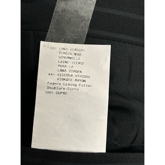 Emporio Armani Black Pinstripe Wool Viscose Mens Trousers Size 35 - Picture 5 of 9